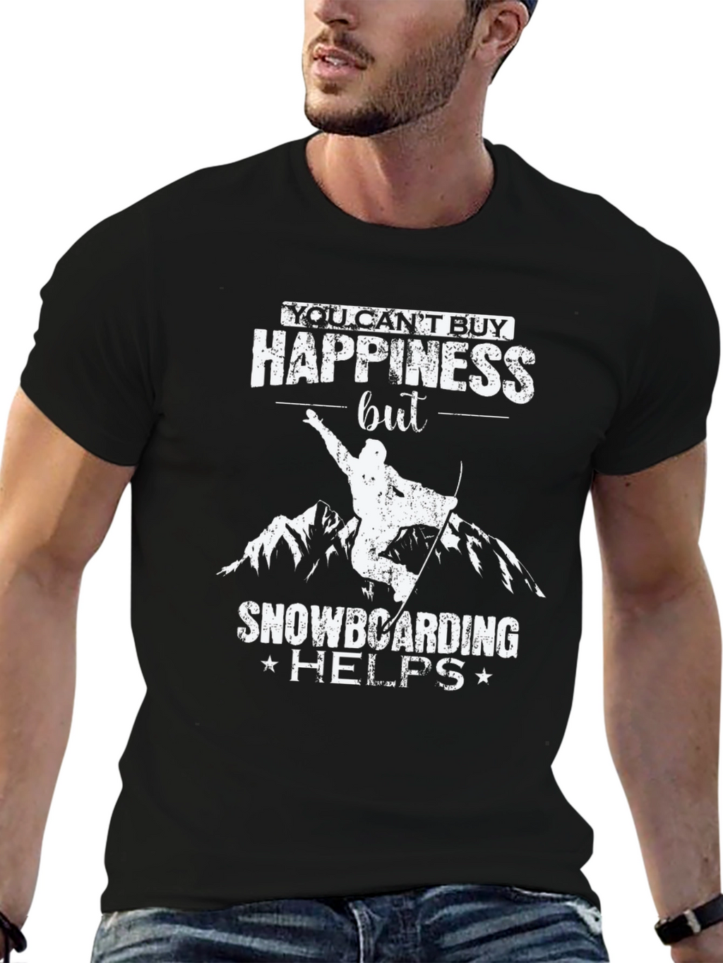 Snowboarding Helps T-Shirt - Happiness Graphic Tee