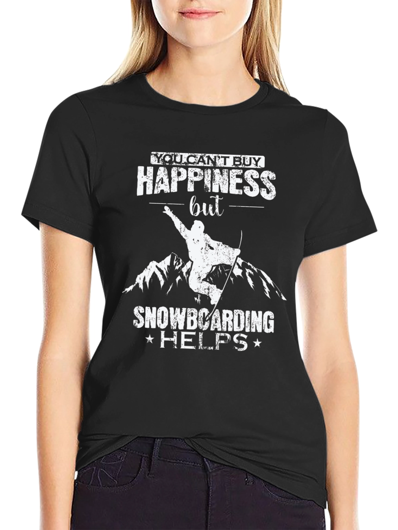 Snowboarding Helps T-Shirt - Happiness Graphic Tee
