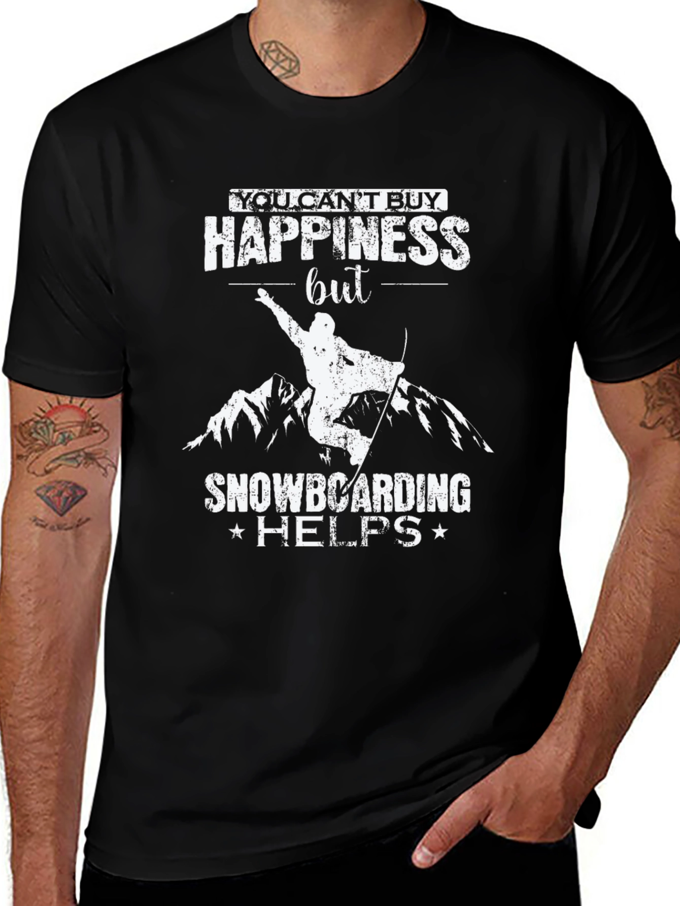 Snowboarding Helps T-Shirt - Happiness Graphic Tee