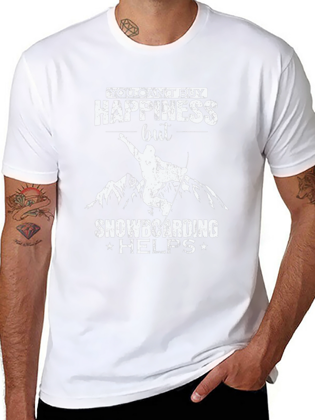 Snowboarding Helps T-Shirt - Happiness Graphic Tee