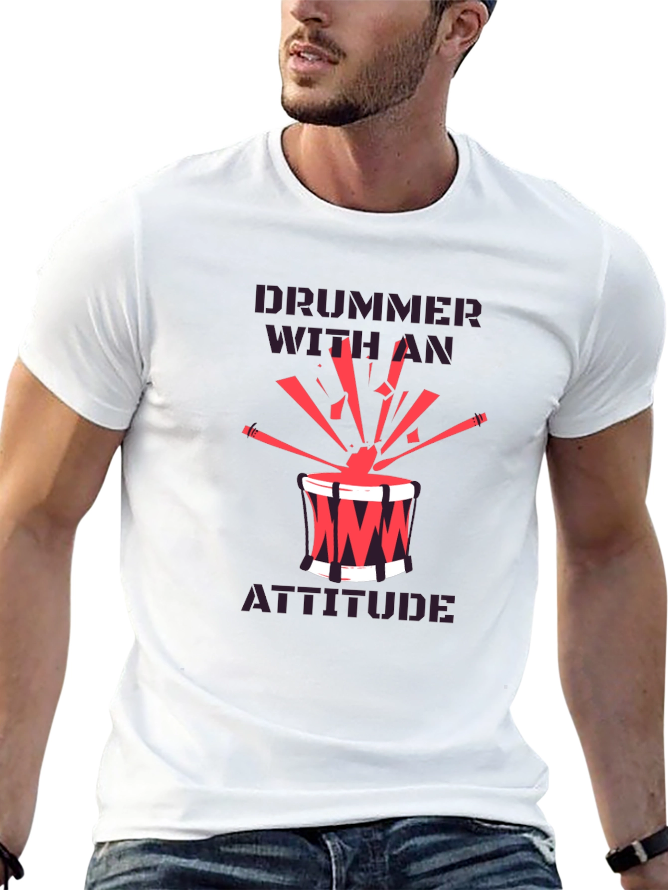 Drummer With An Attitude Graphic Tee