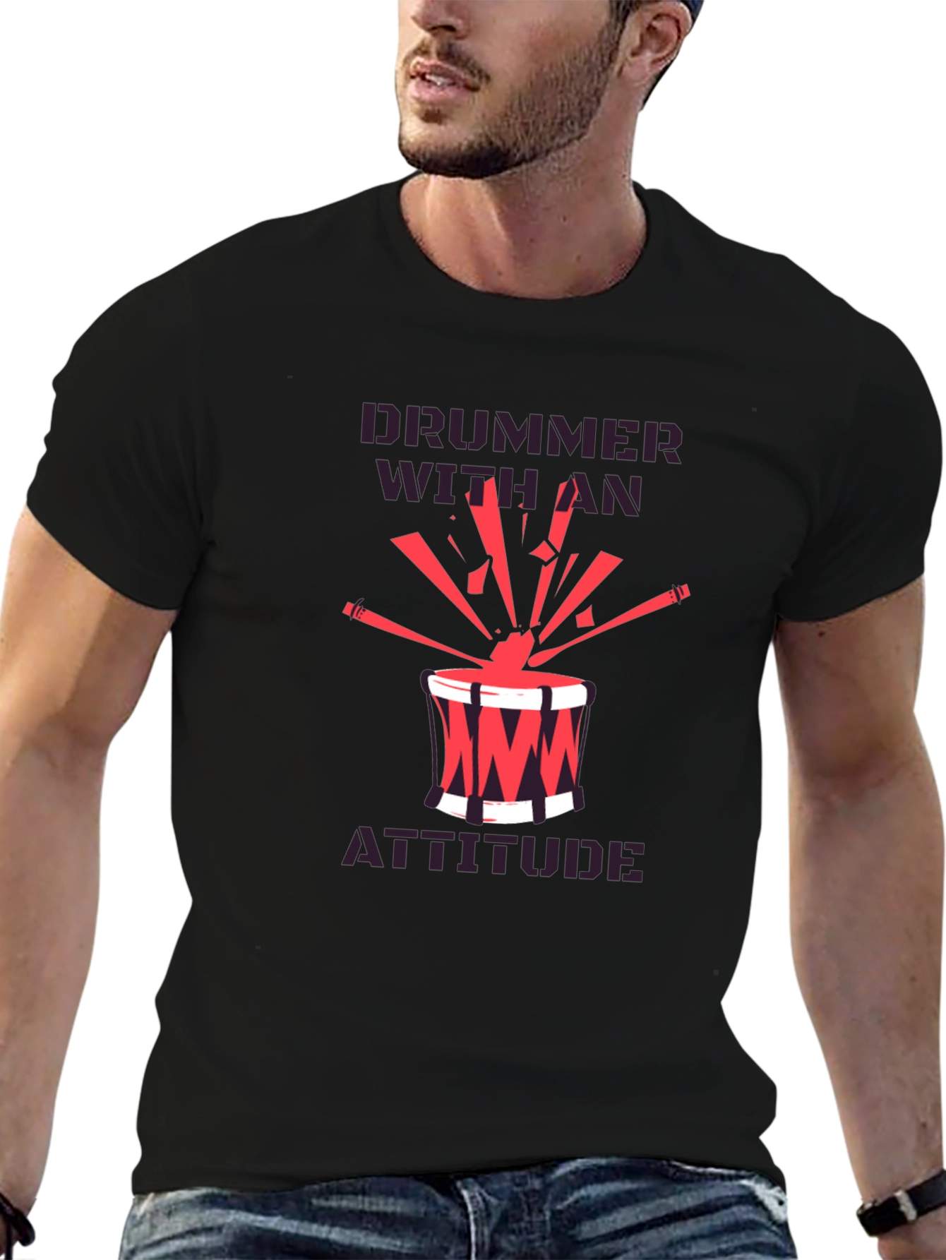 Drummer With An Attitude Graphic Tee