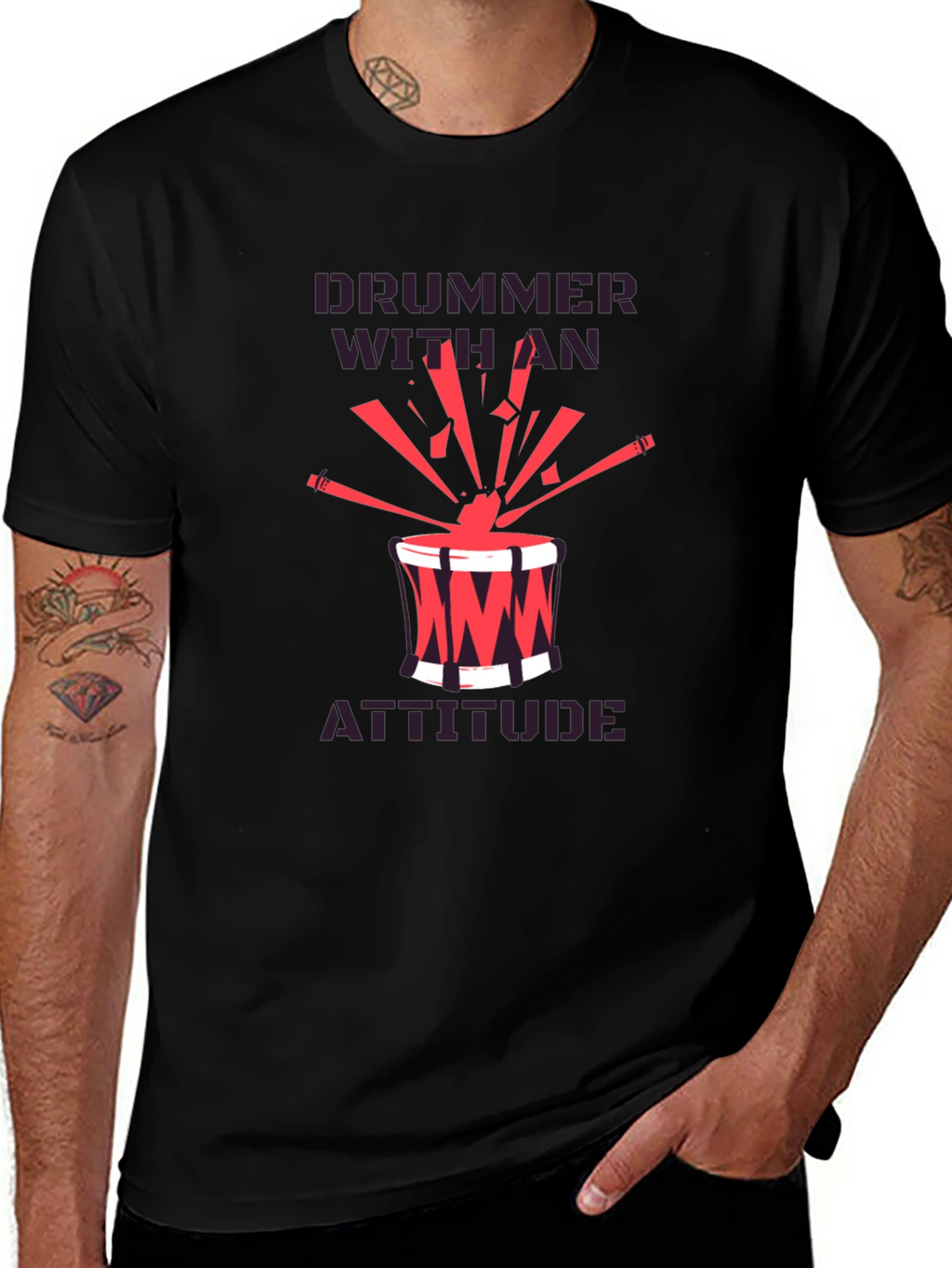 Drummer With An Attitude Graphic Tee
