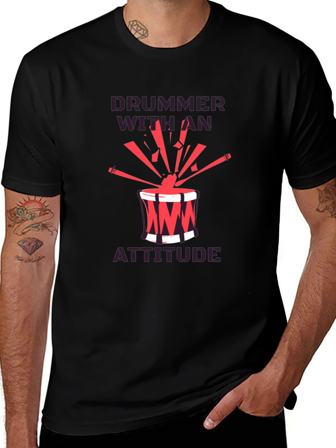 Drummer With An Attitude Graphic Tee