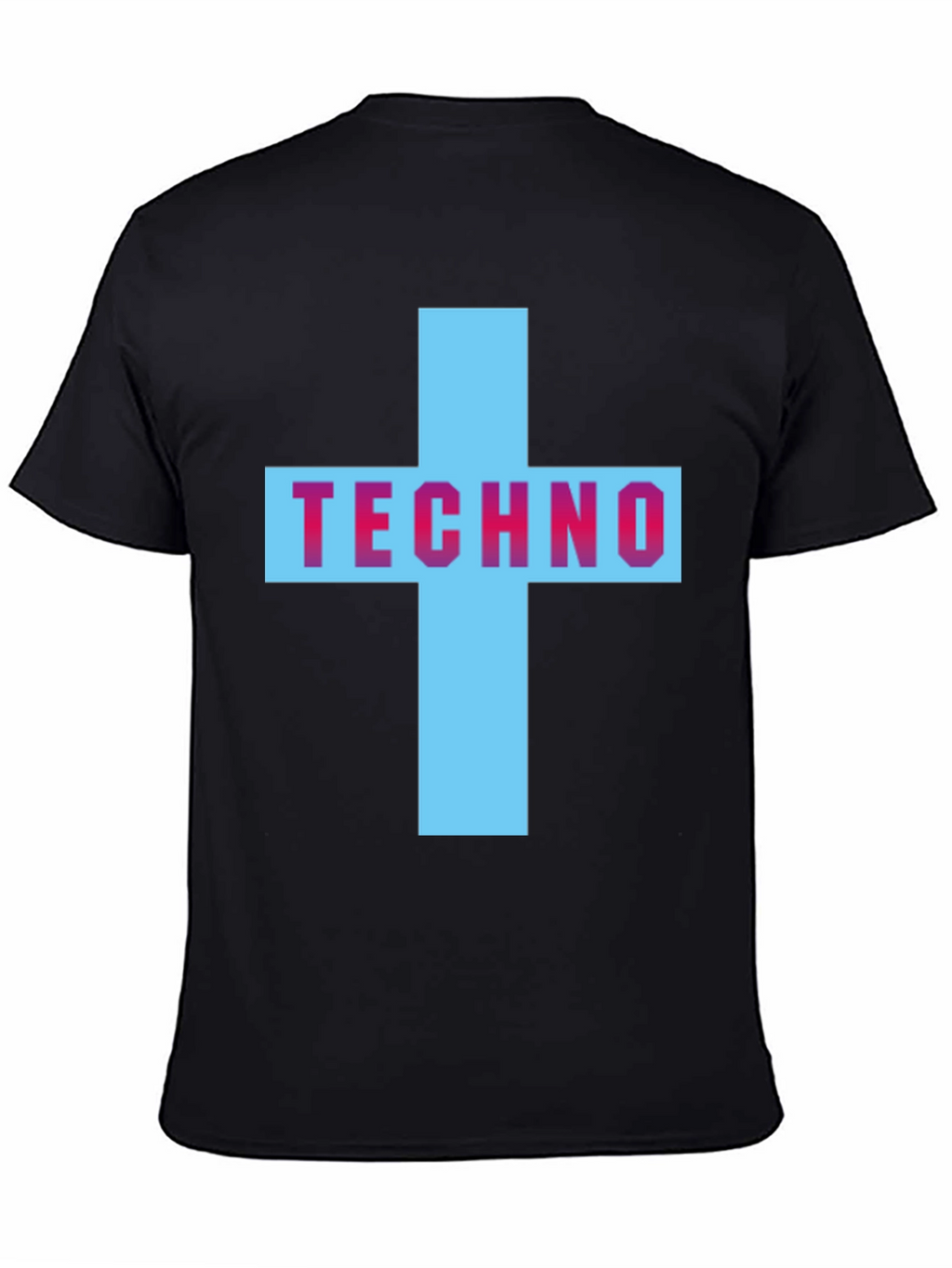 Techno Cross Graphic T-Shirt - Black