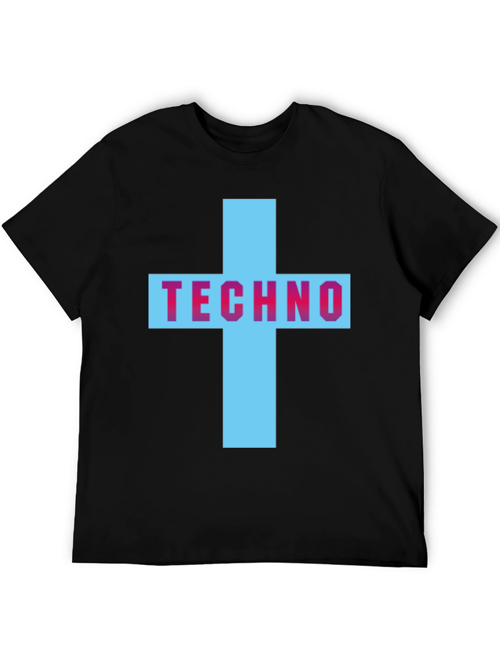 Techno Cross Graphic T-Shirt - Black