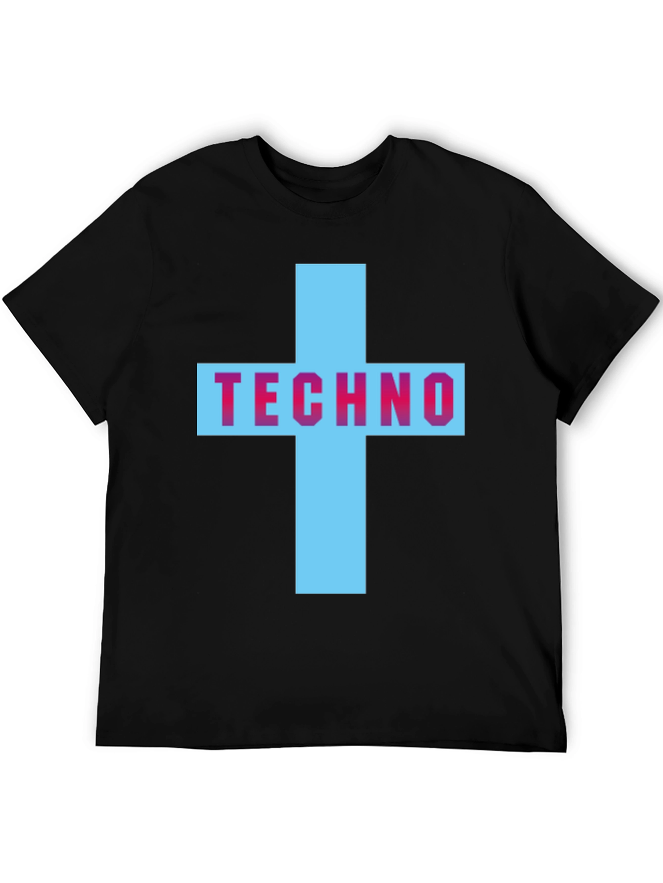 Techno Cross Graphic T-Shirt - Black