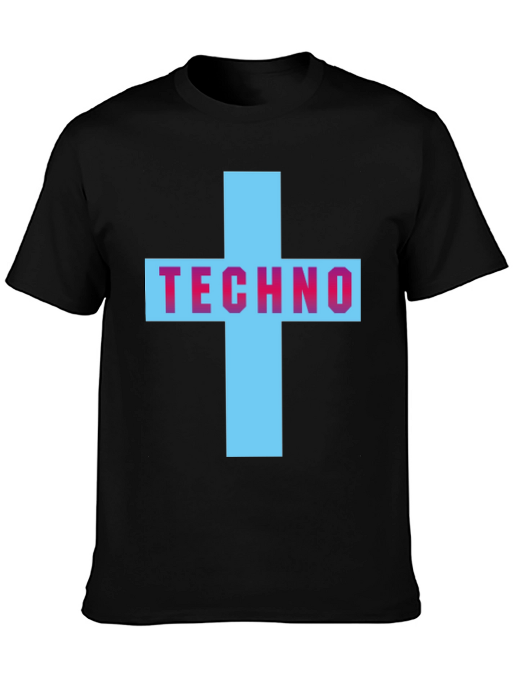 Techno Cross Graphic T-Shirt - Black