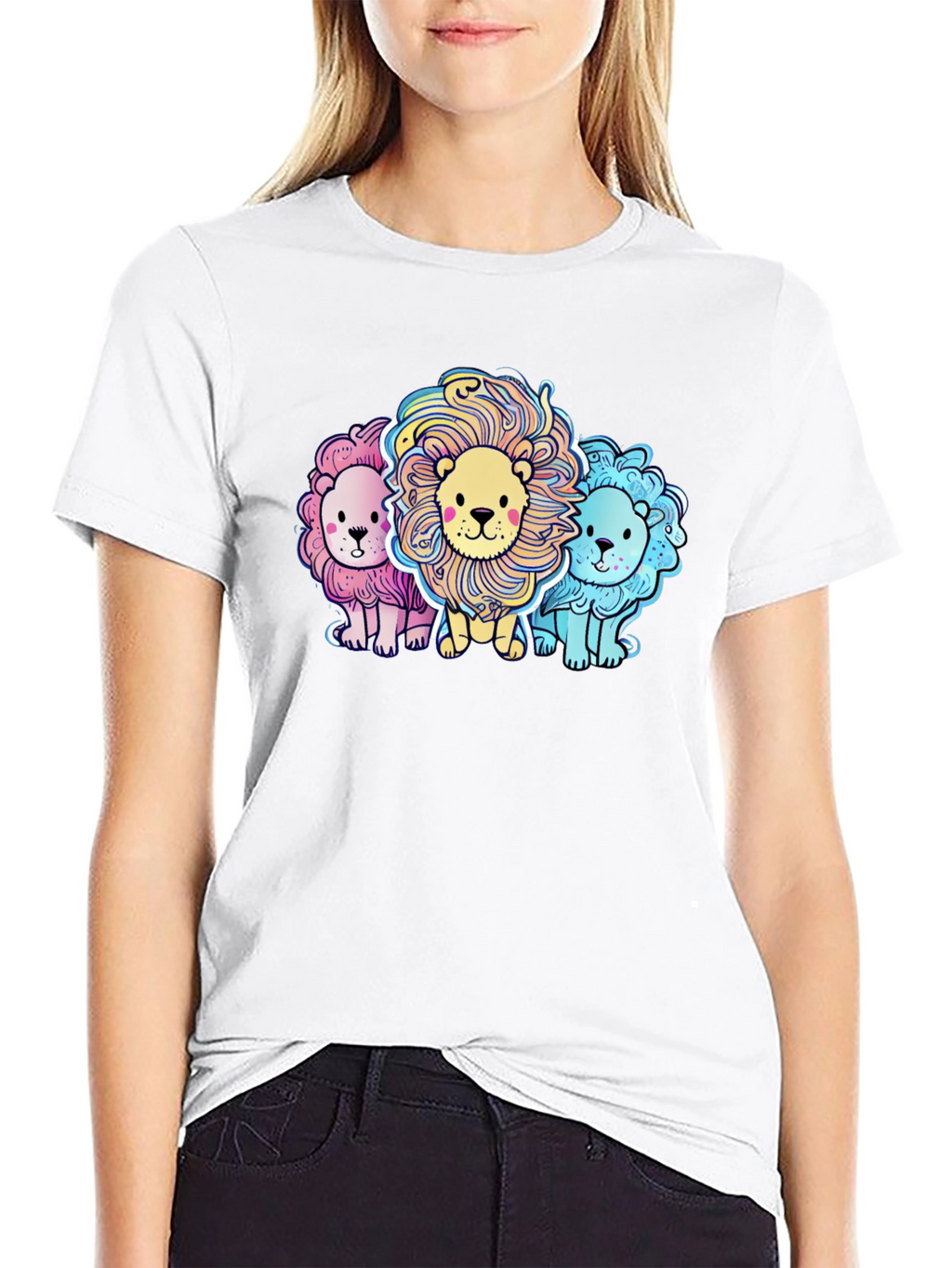 Cute Cartoon Lions Graphic Tee
