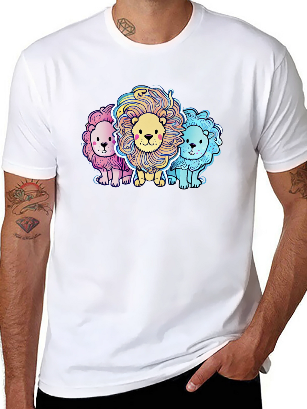 Cute Cartoon Lions Graphic Tee