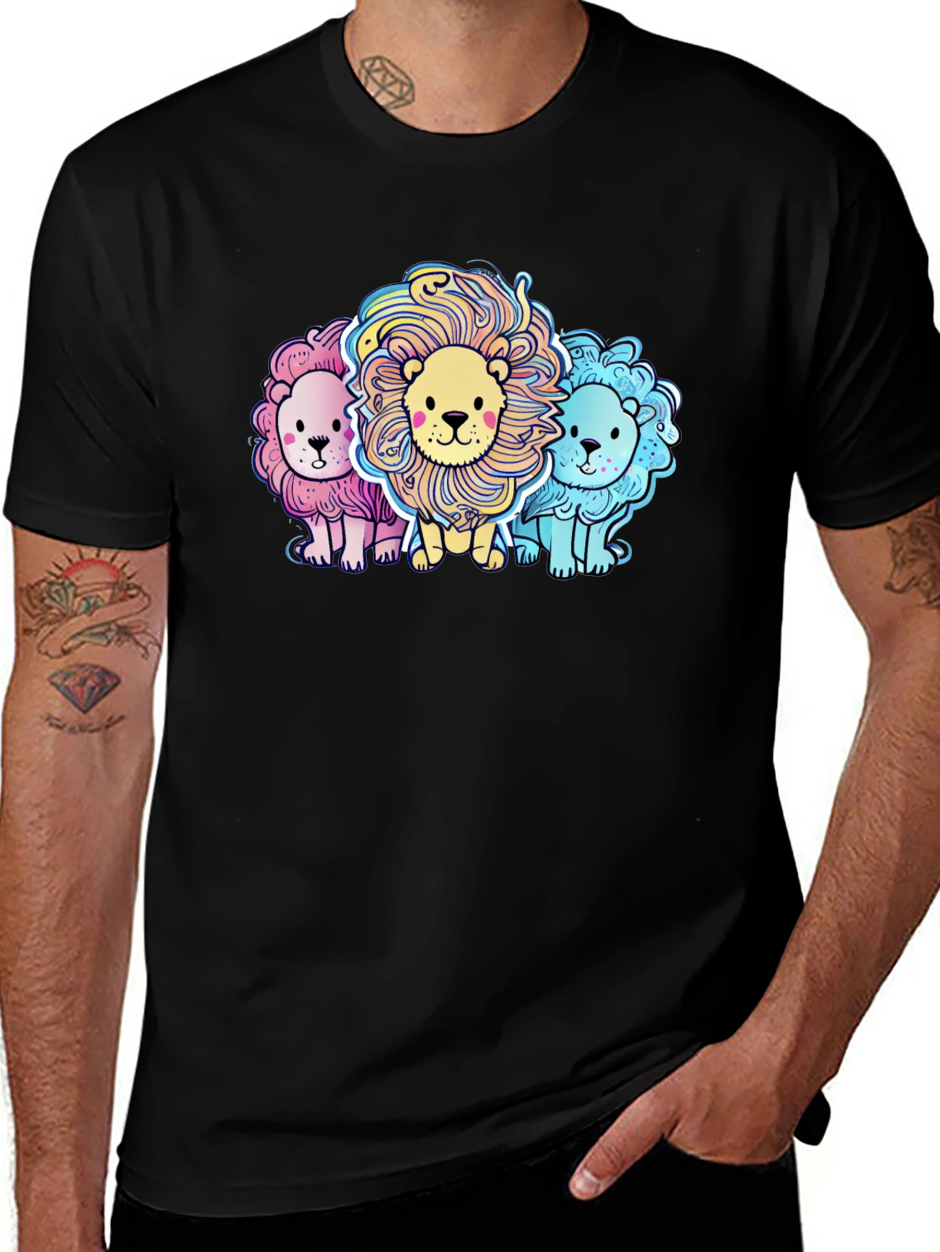 Cute Cartoon Lions Graphic Tee