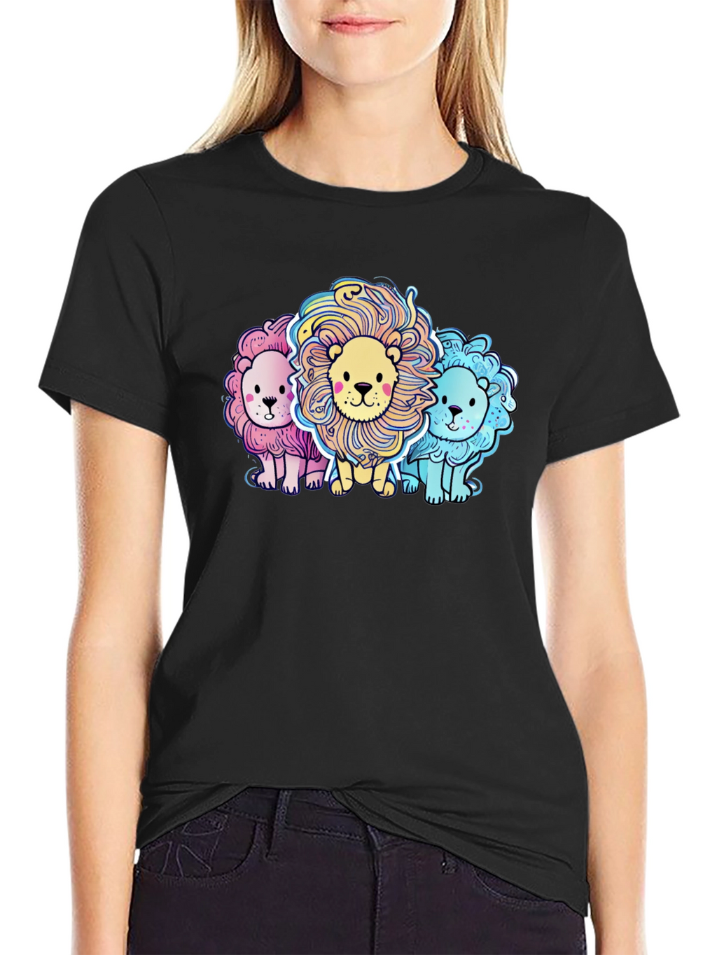Cute Cartoon Lions Graphic Tee