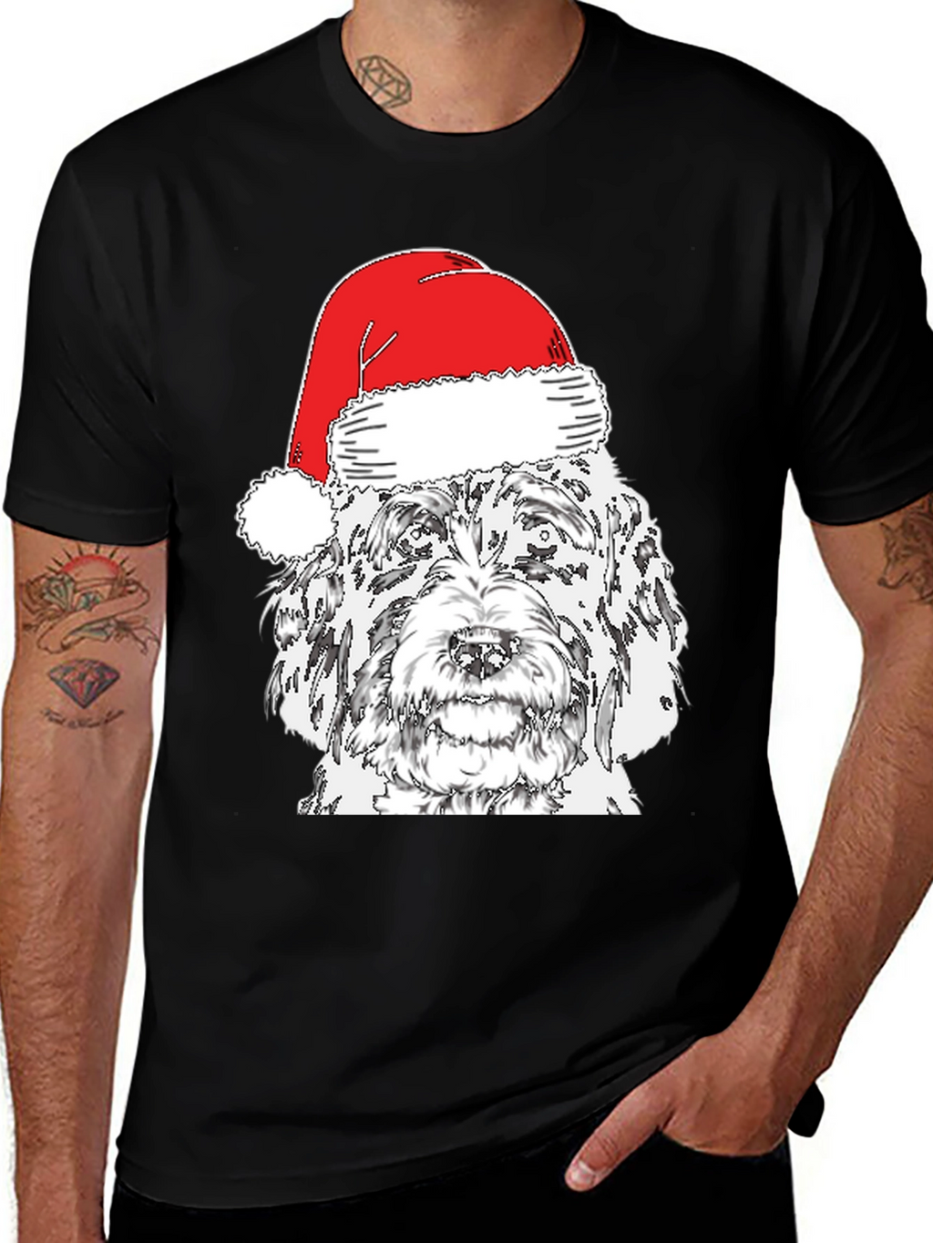 Festive Doodle Dog Christmas T-Shirt