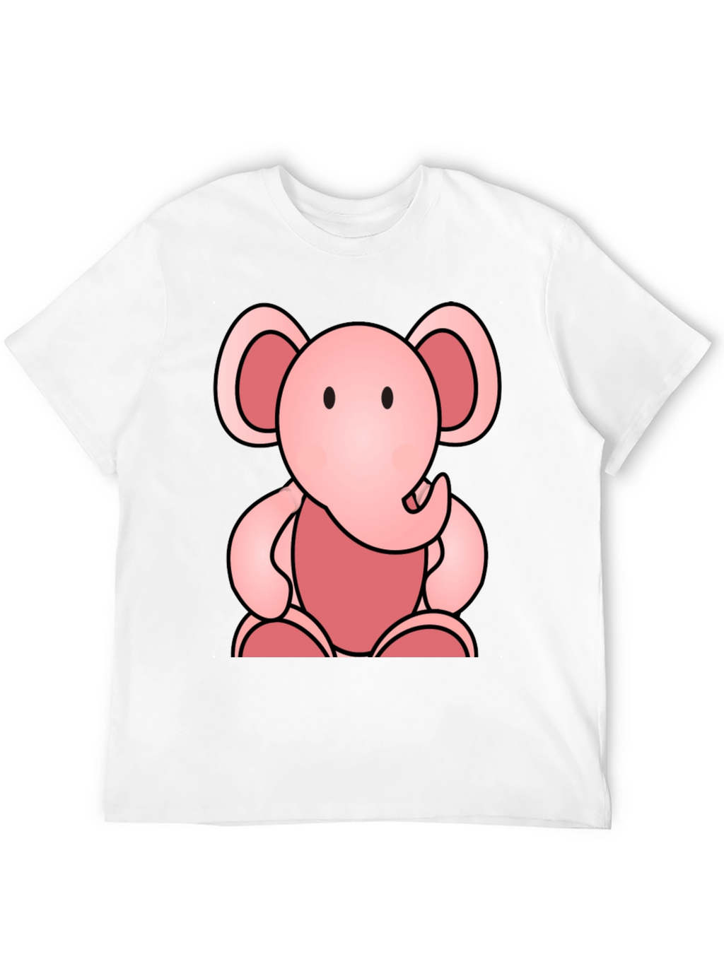 Cute Elephant Graphic Tee - Soft Black Cotton Shirt