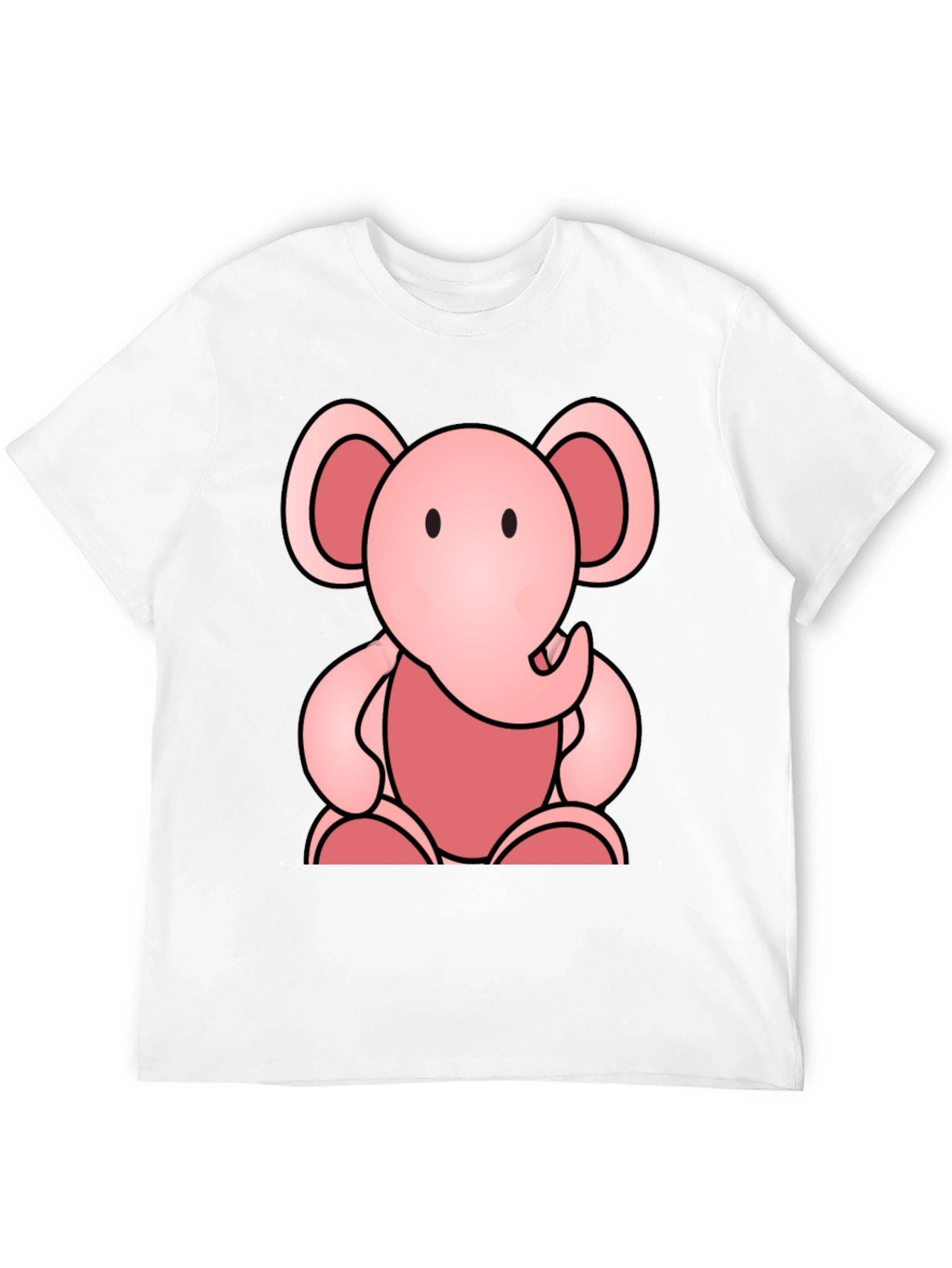 Cute Elephant Graphic Tee - Soft Black Cotton Shirt
