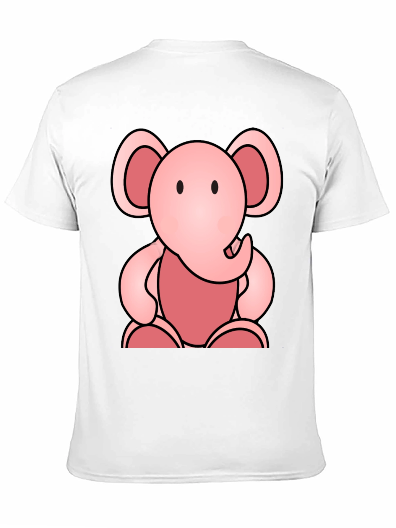 Cute Elephant Graphic Tee - Soft Black Cotton Shirt