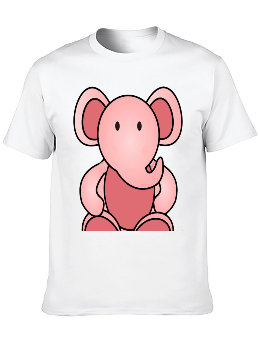 Cute Elephant Graphic Tee - Soft Black Cotton Shirt