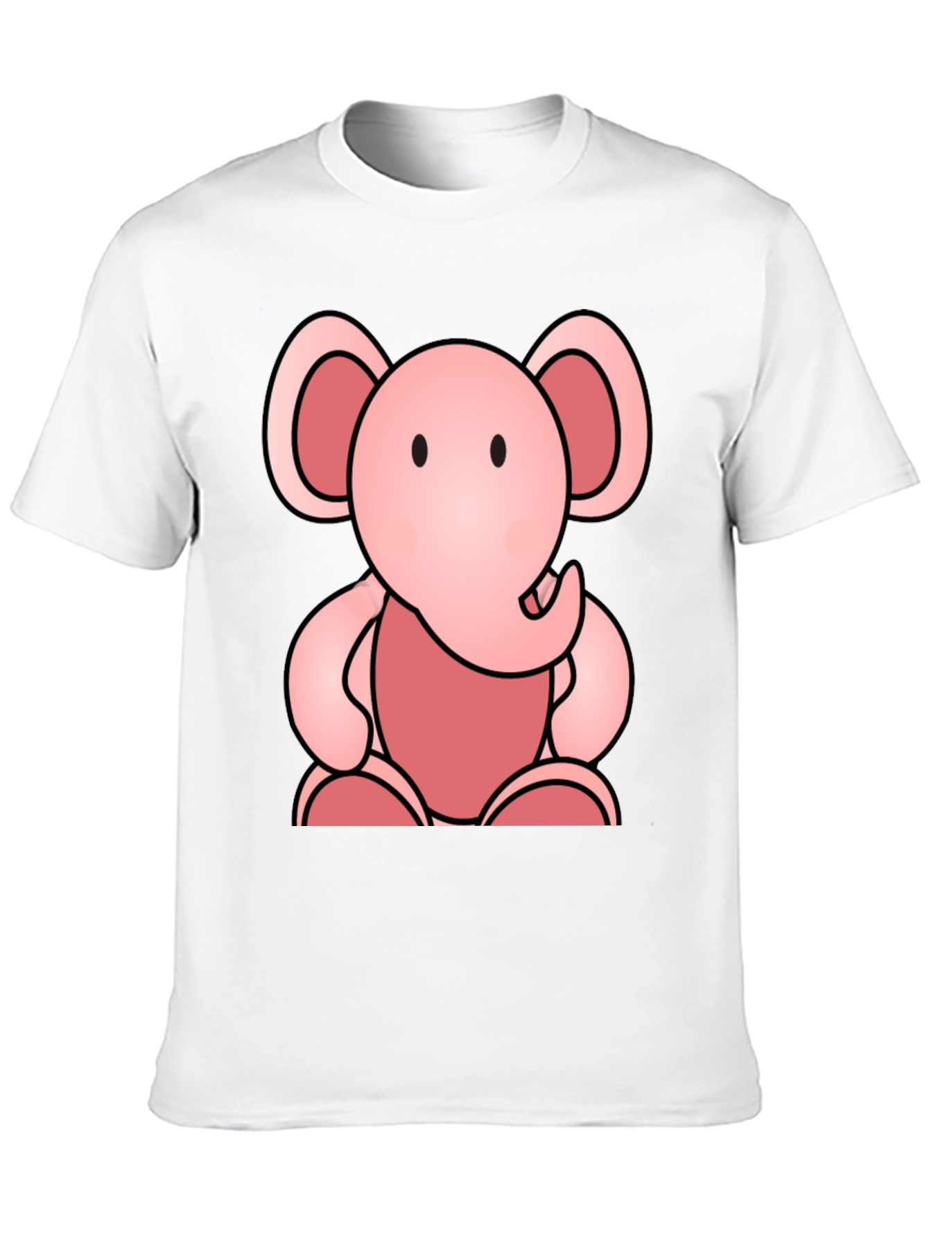 Cute Elephant Graphic Tee - Soft Black Cotton Shirt