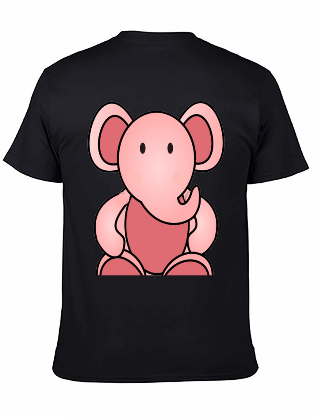 Cute Elephant Graphic Tee - Soft Black Cotton Shirt