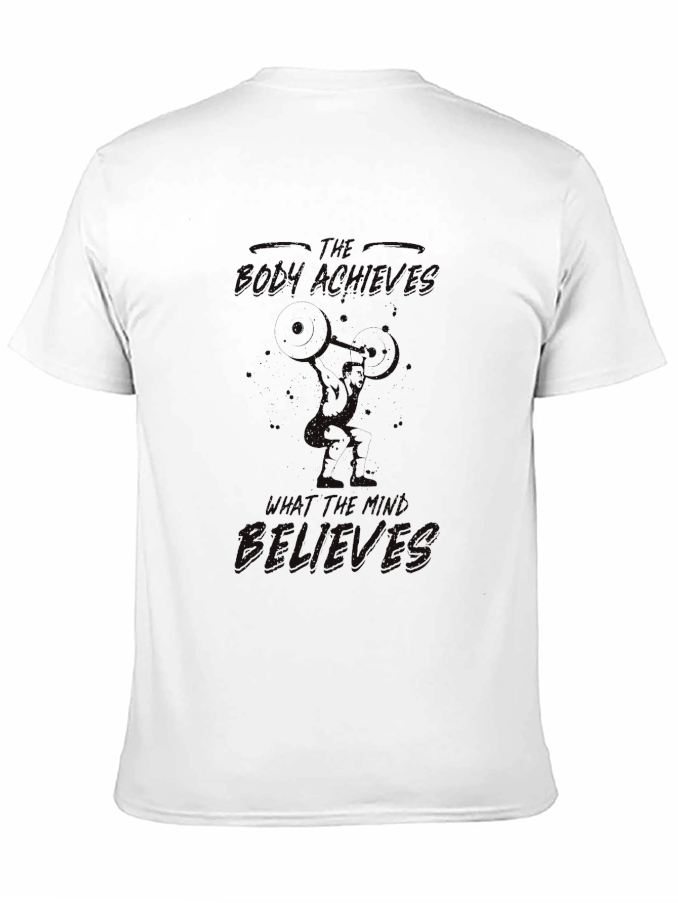 Mens Black Bodybuilding Graphic T-Shirt