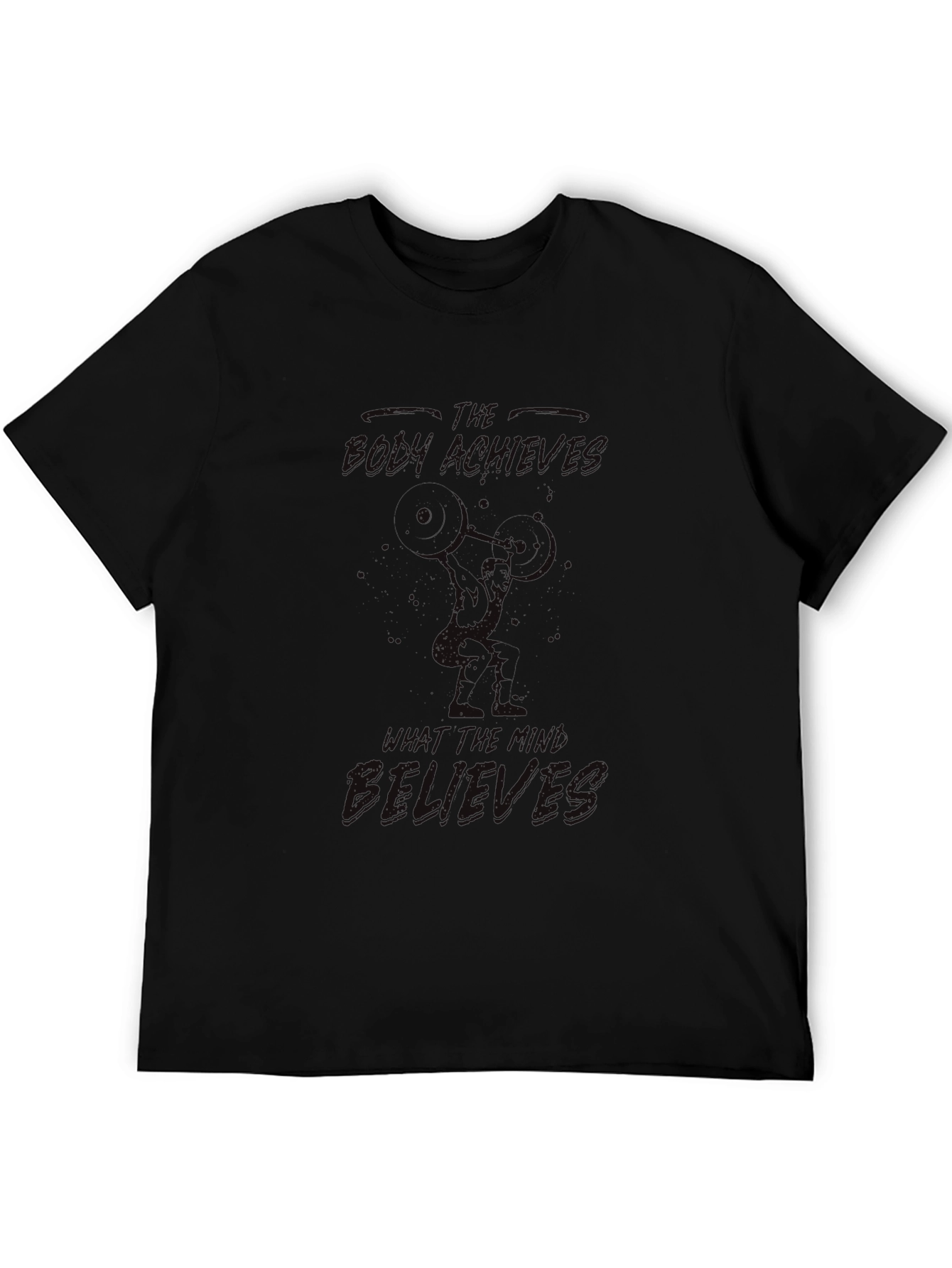 Mens Black Bodybuilding Graphic T-Shirt
