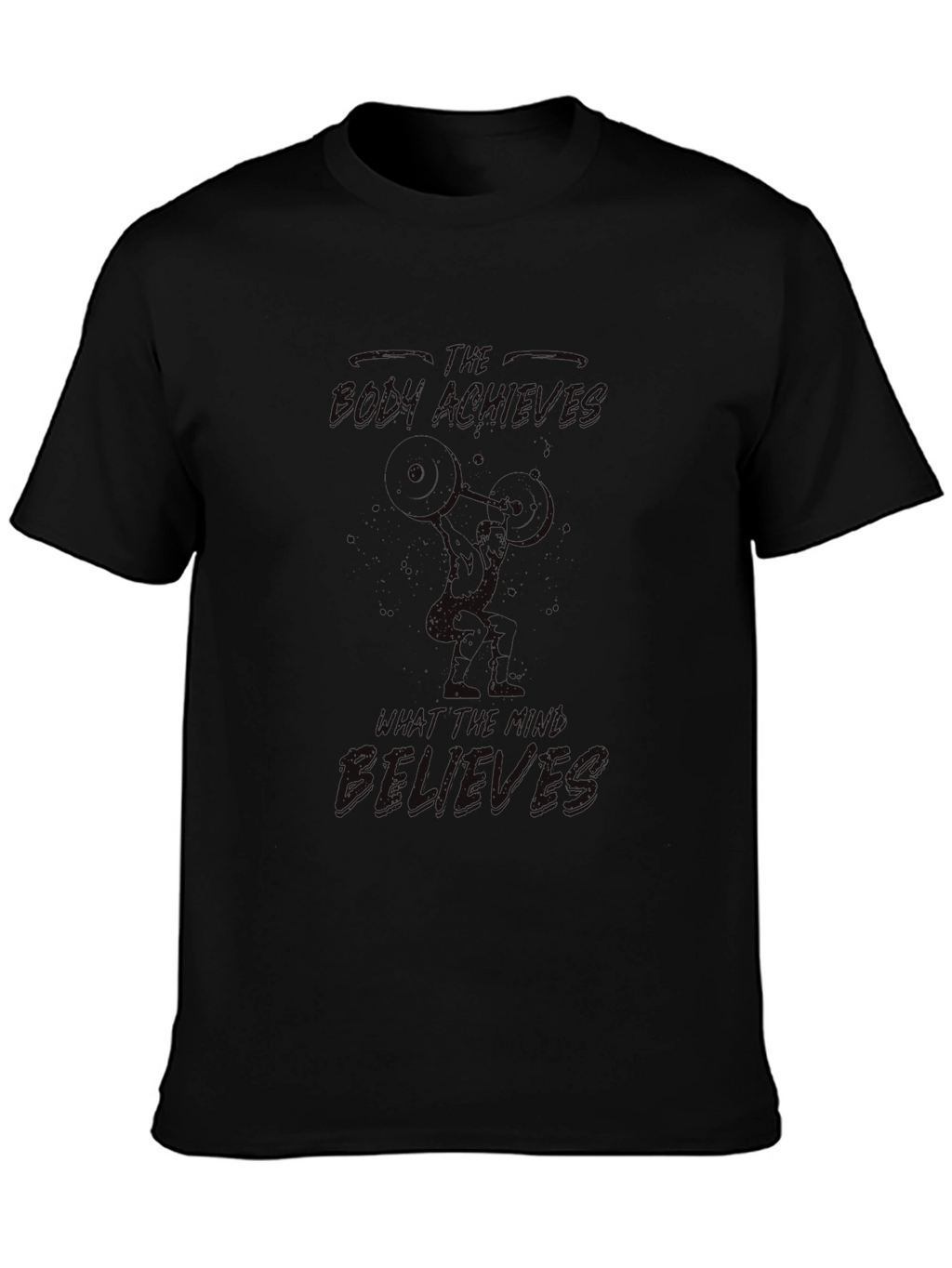 Mens Black Bodybuilding Graphic T-Shirt