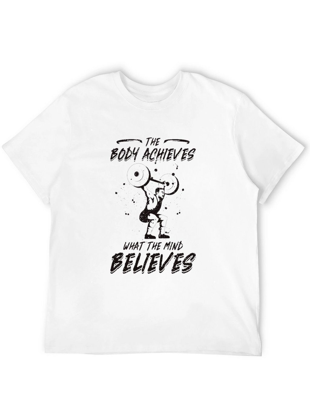Mens Black Bodybuilding Graphic T-Shirt