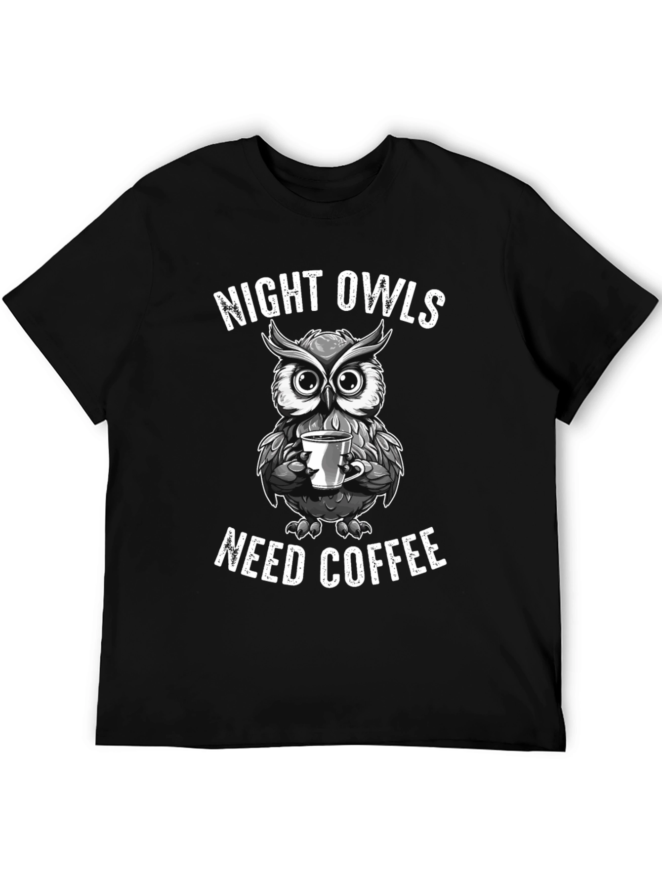 Night Owls Need Coffee Graphic T-Shirt