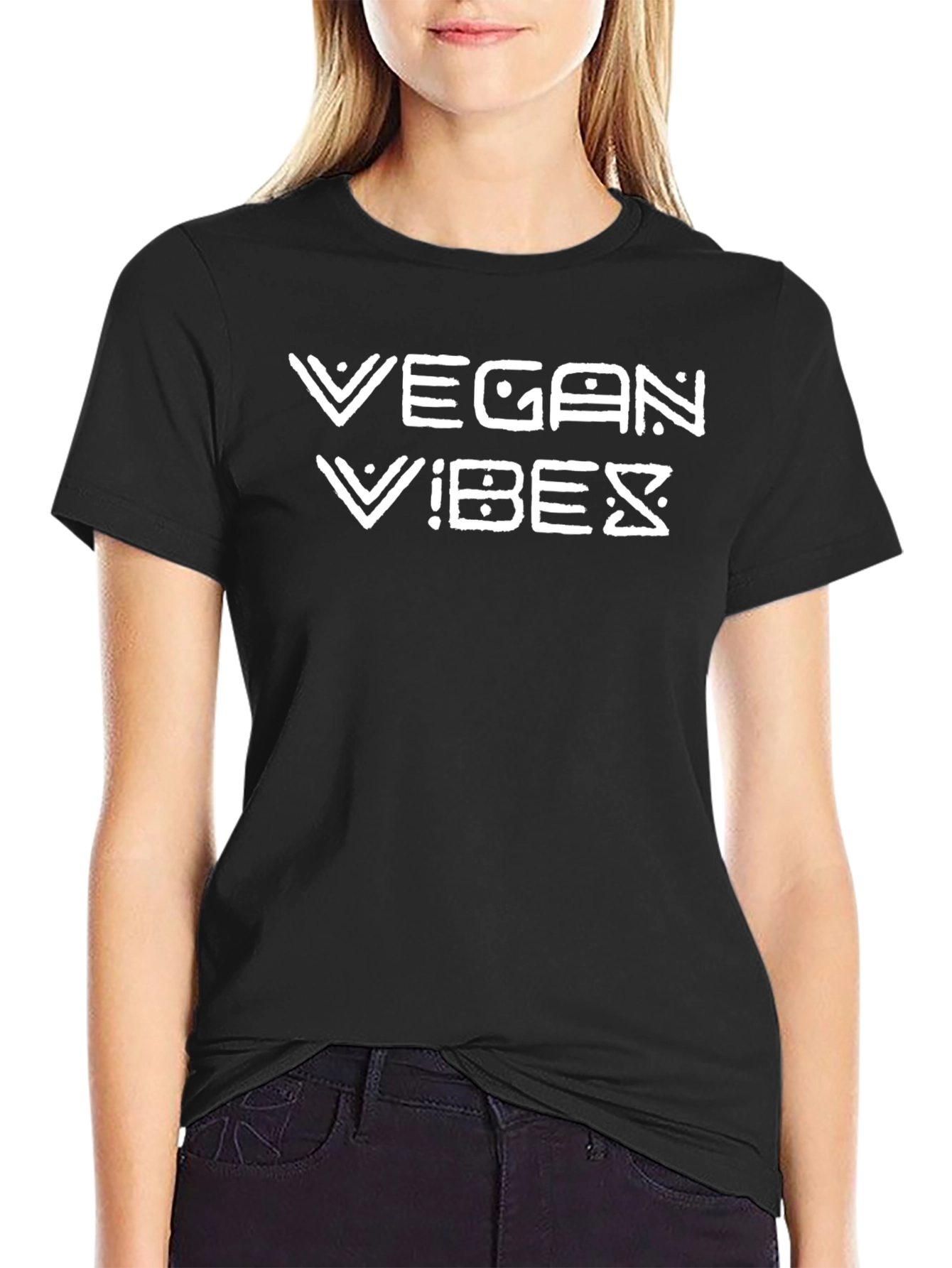 Vegan Vibes Graphic Tee - Black T-Shirt