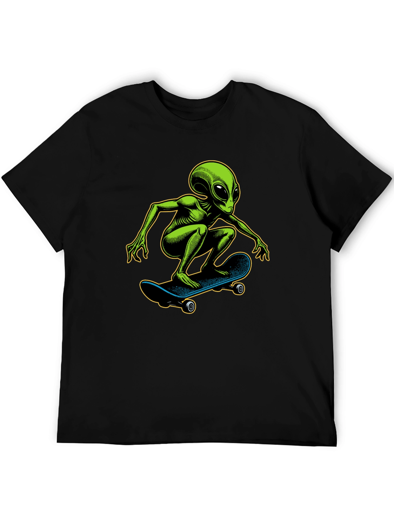 Alien Skateboarder Graphic T-Shirt