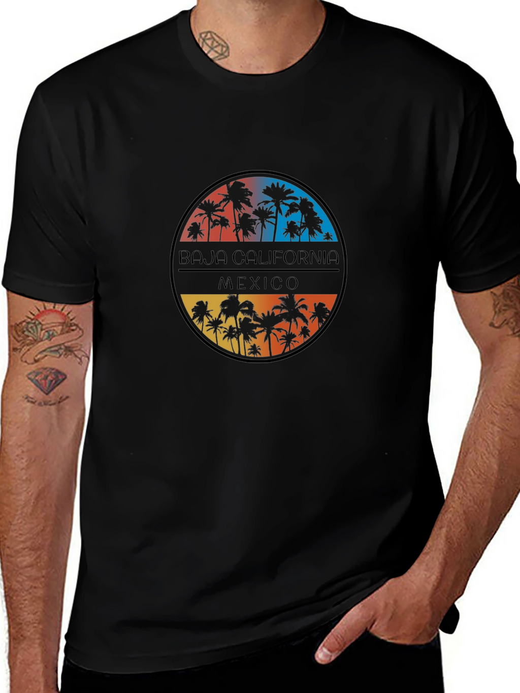 Baja California Mexico Palm Tree Graphic Tee