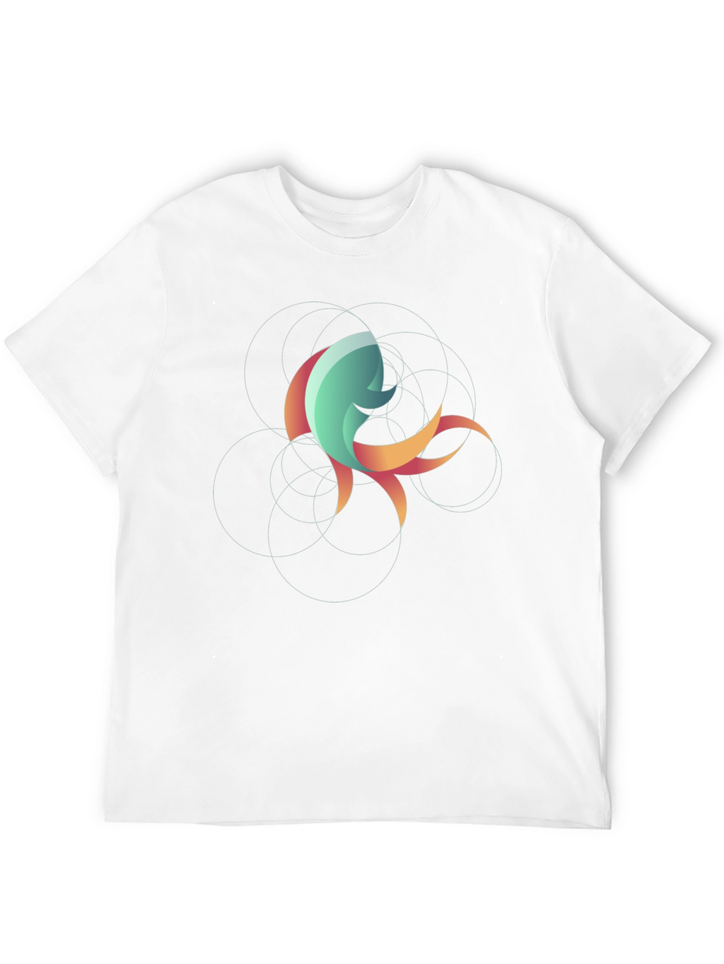 Abstract Fish Graphic Tee - Stylish Black T-Shirt