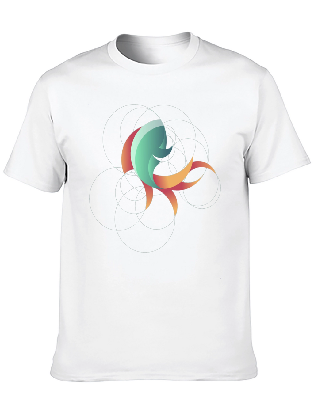 Abstract Fish Graphic Tee - Stylish Black T-Shirt