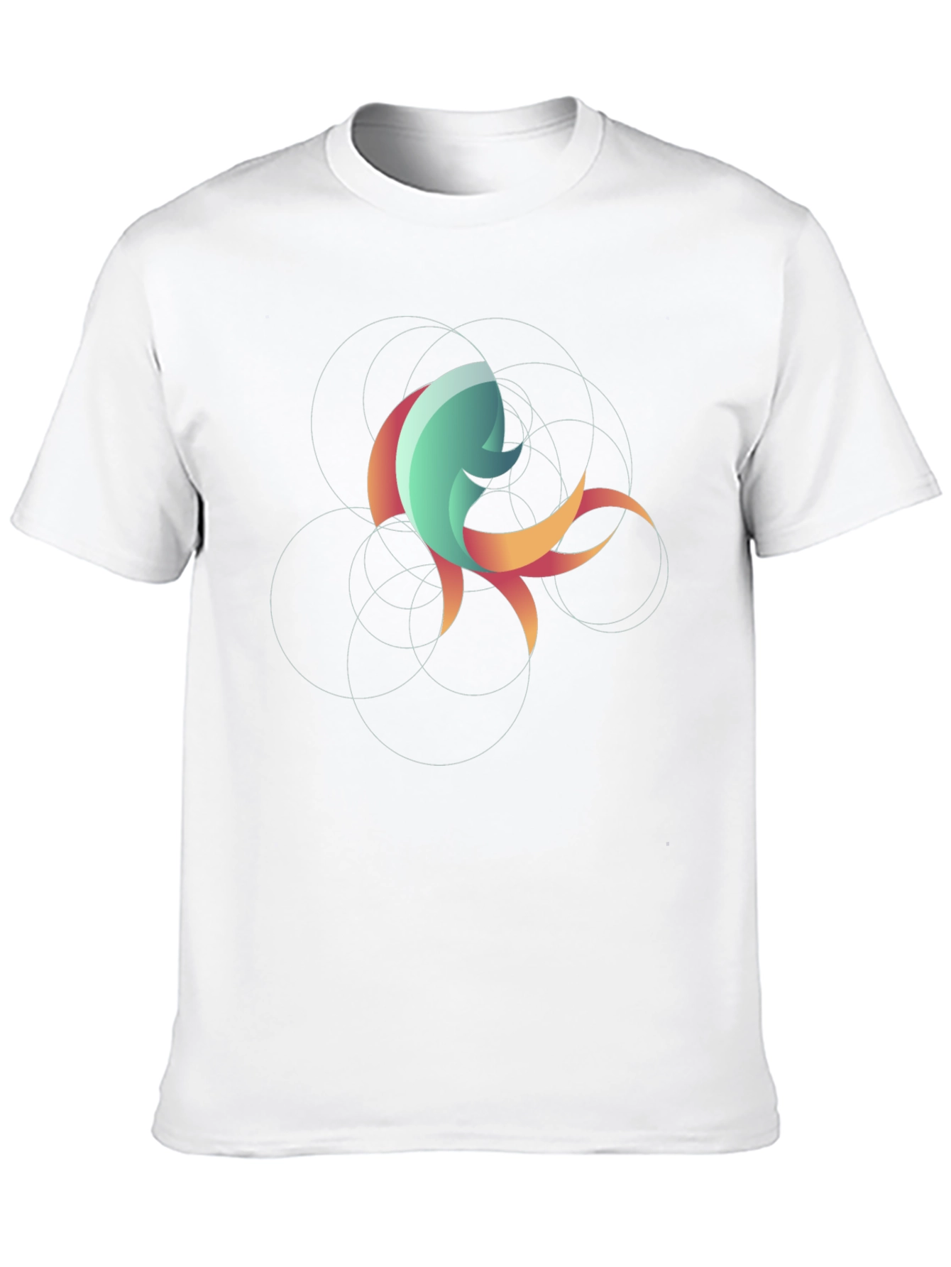 Abstract Fish Graphic Tee - Stylish Black T-Shirt