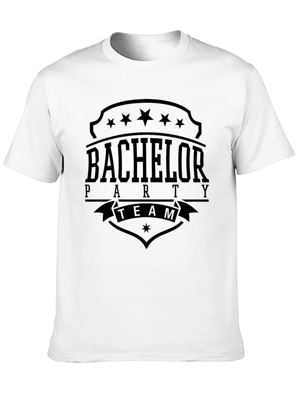 Bachelor Party Team Graphic Tee - Black Cotton