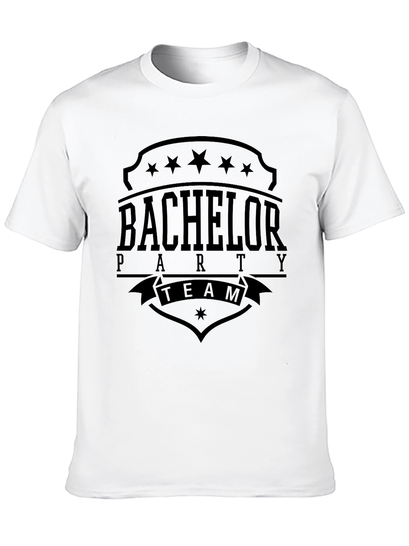 Bachelor Party Team Graphic Tee - Black Cotton