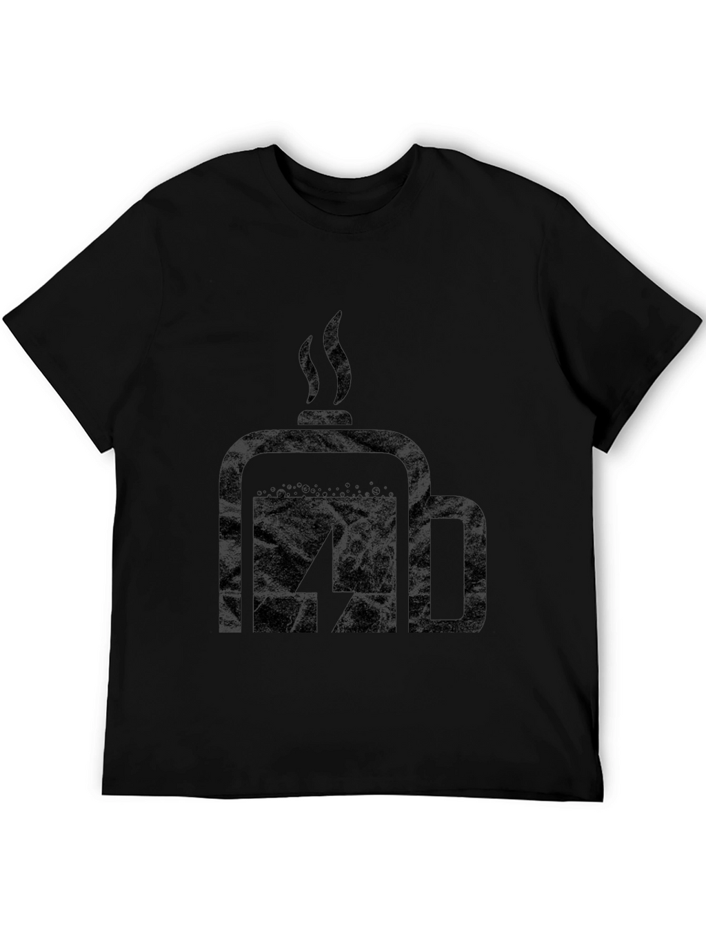 Coffee Charge Mens Black T-Shirt