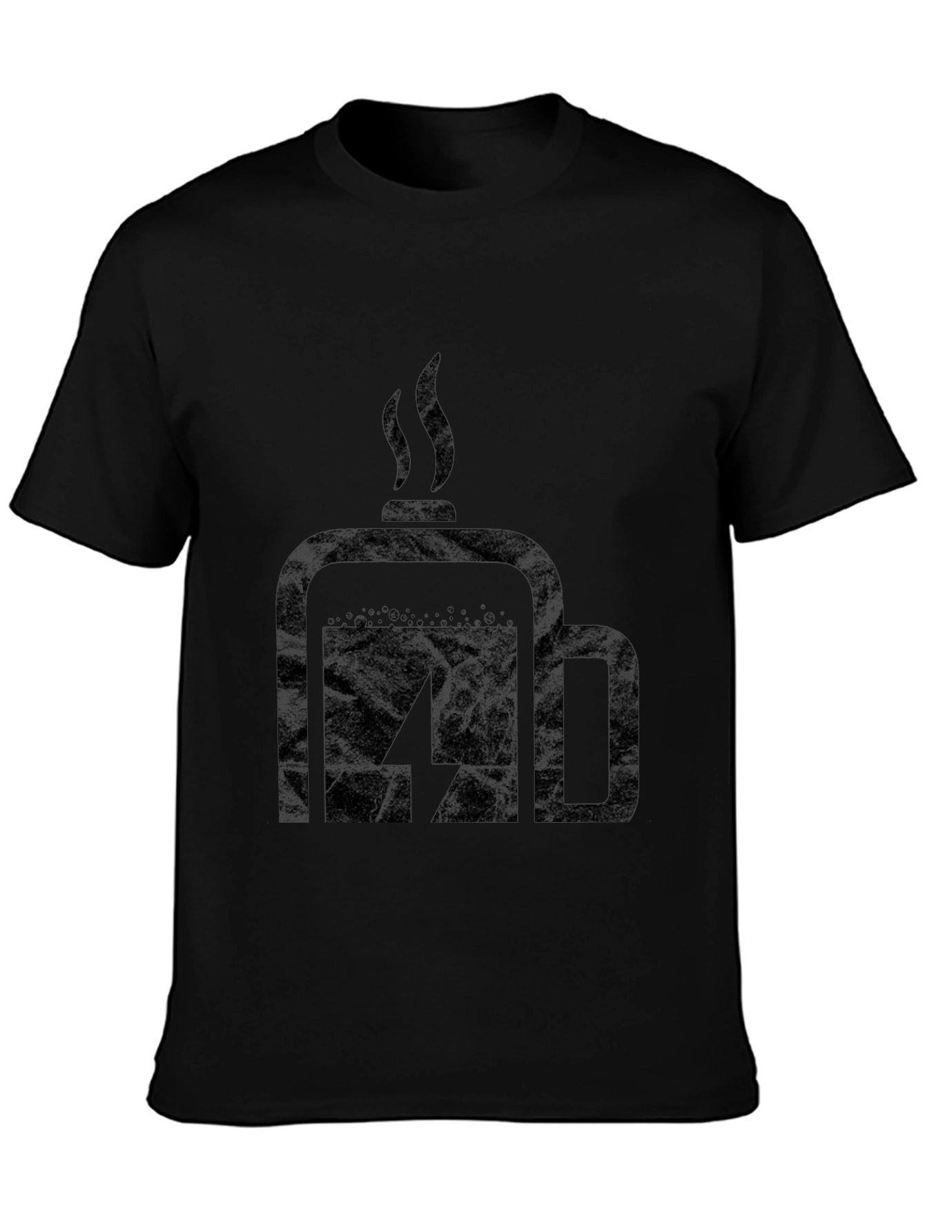 Coffee Charge Mens Black T-Shirt