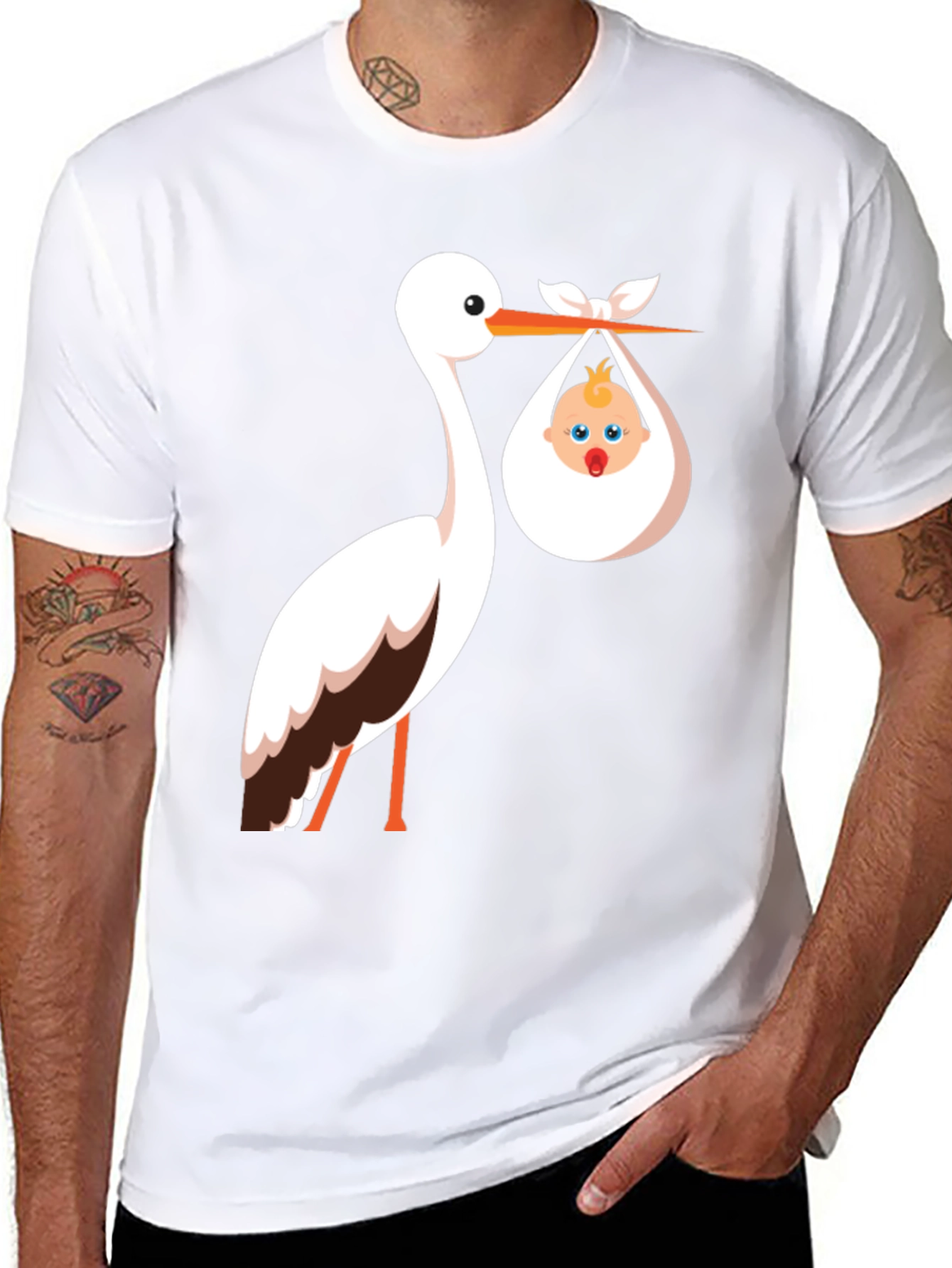 Stork & Baby Graphic T-Shirt - Unisex