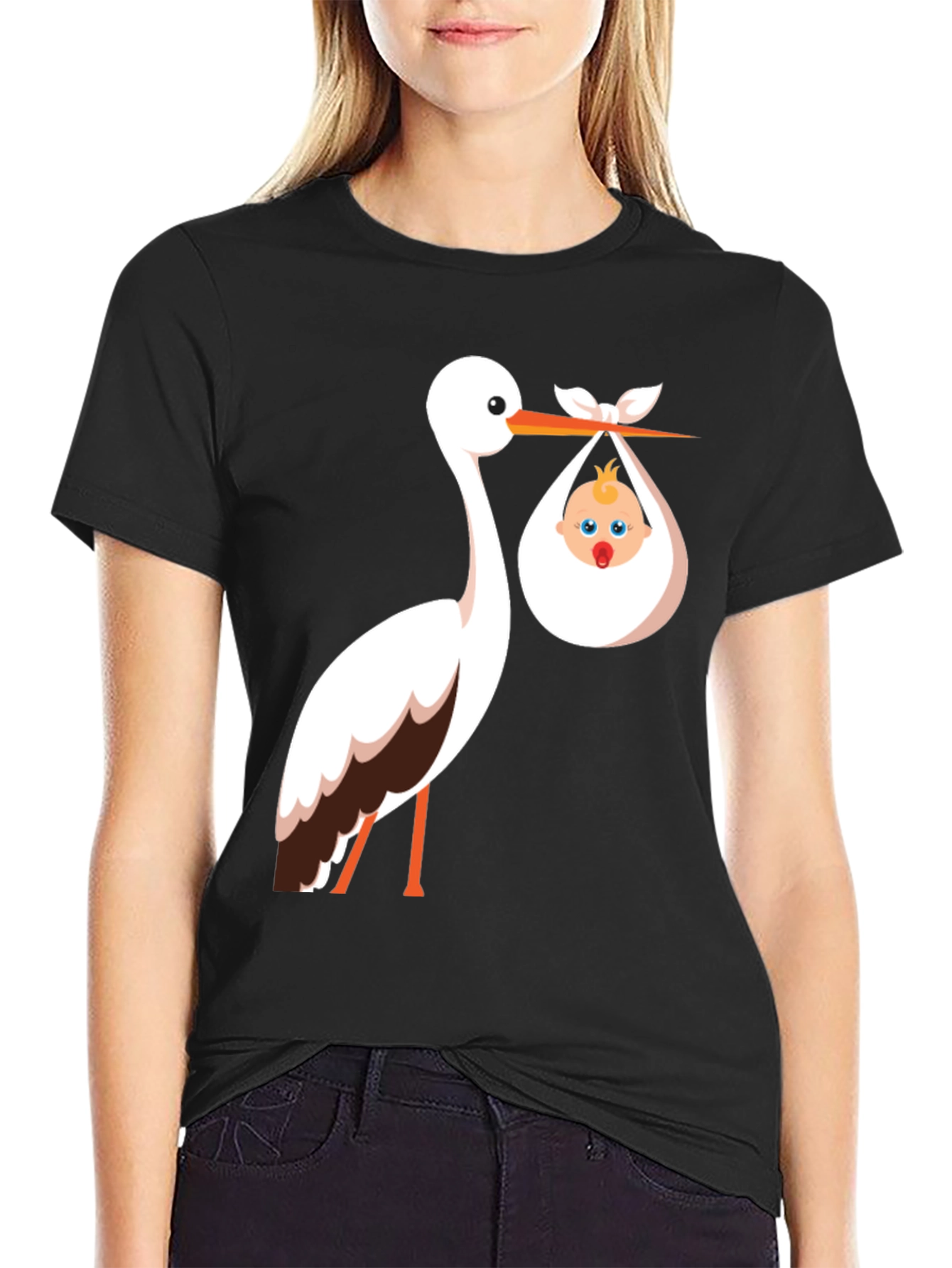 Stork & Baby Graphic T-Shirt - Unisex