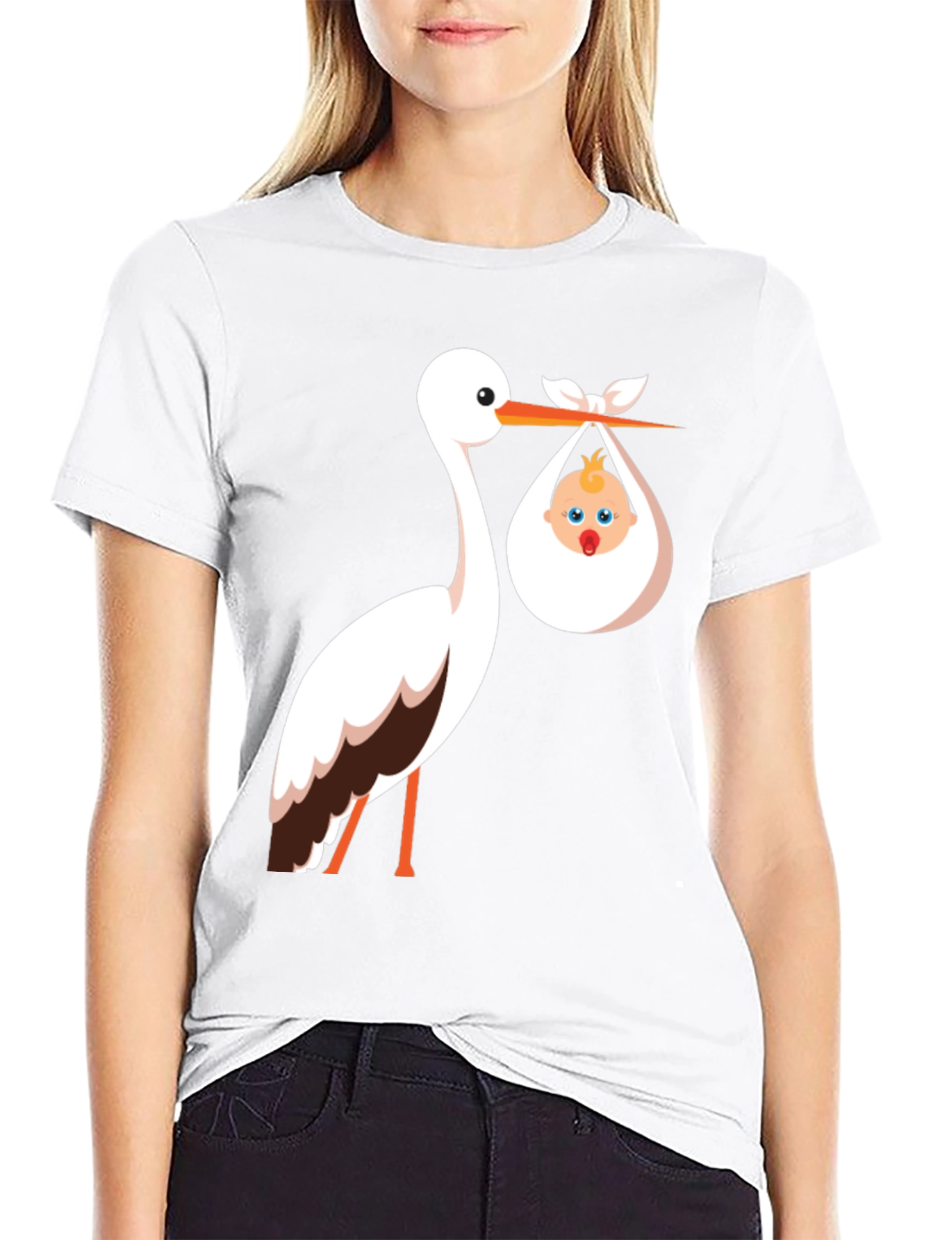 Stork & Baby Graphic T-Shirt - Unisex