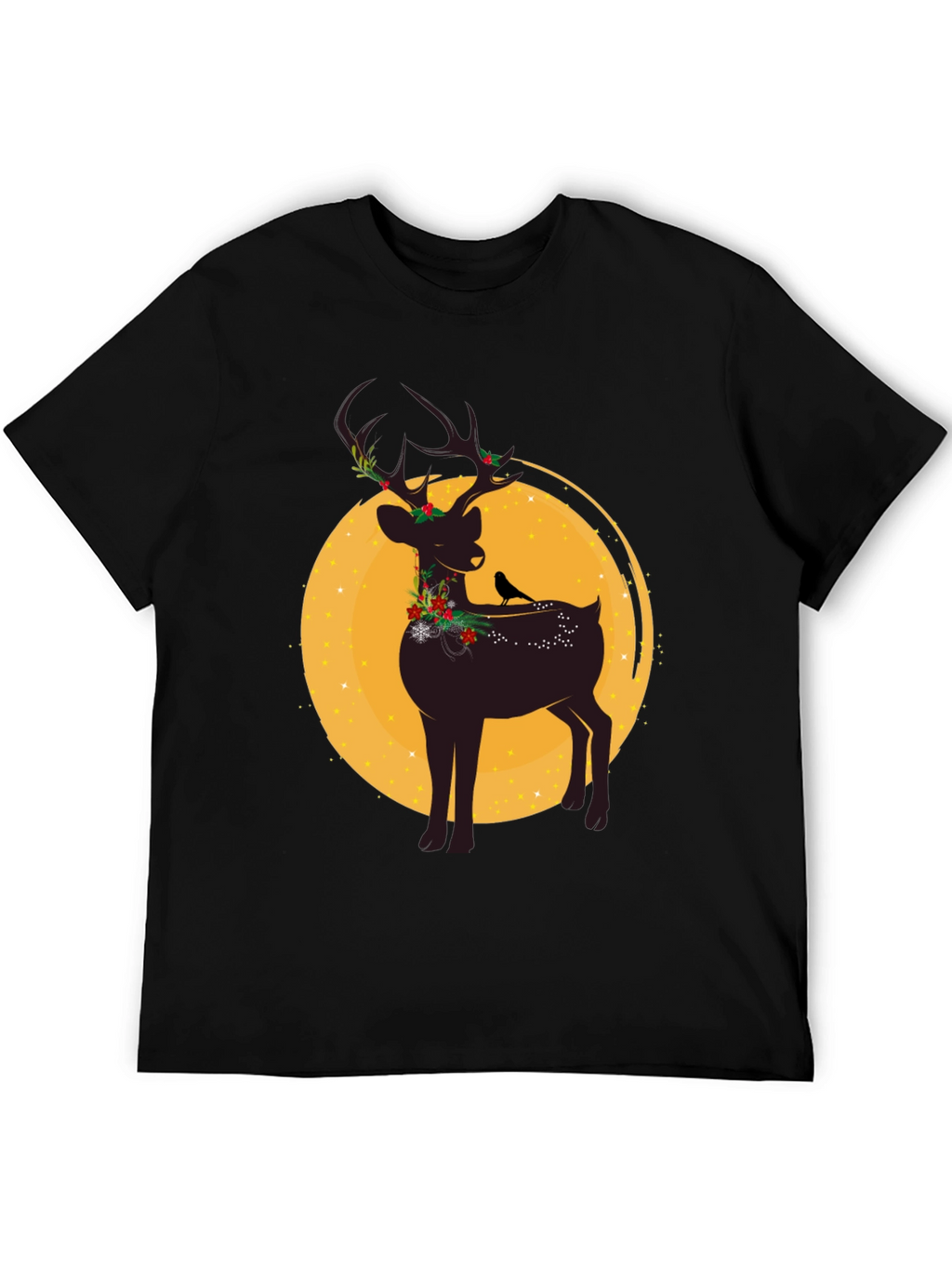 Festive Reindeer Graphic Tee - Holiday Style