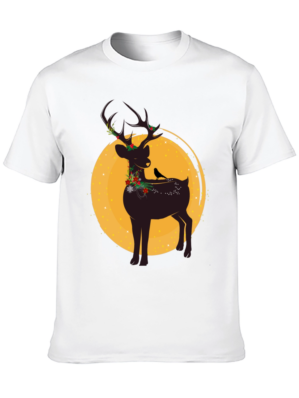 Festive Reindeer Graphic Tee - Holiday Style