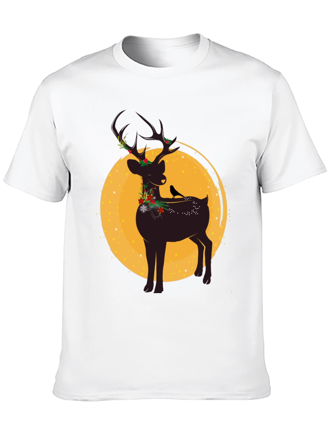 Festive Reindeer Graphic Tee - Holiday Style