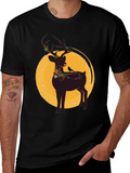 Festive Reindeer Graphic Tee - Holiday Style