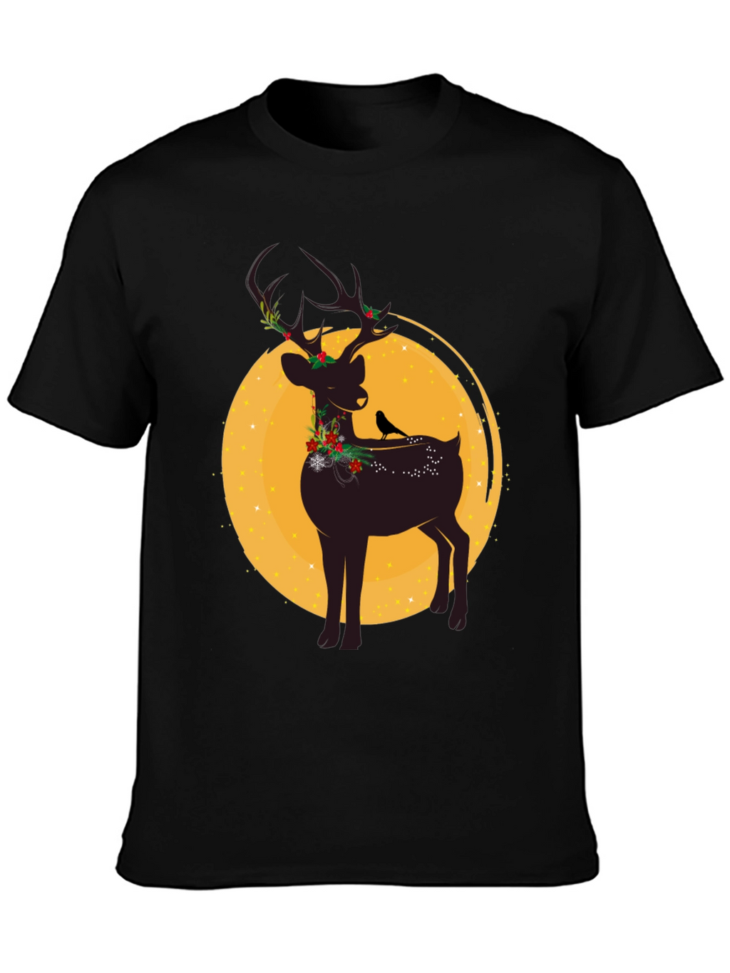 Festive Reindeer Graphic Tee - Holiday Style