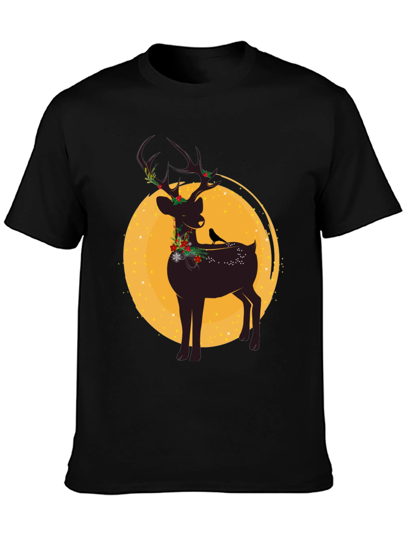 Festive Reindeer Graphic Tee - Holiday Style
