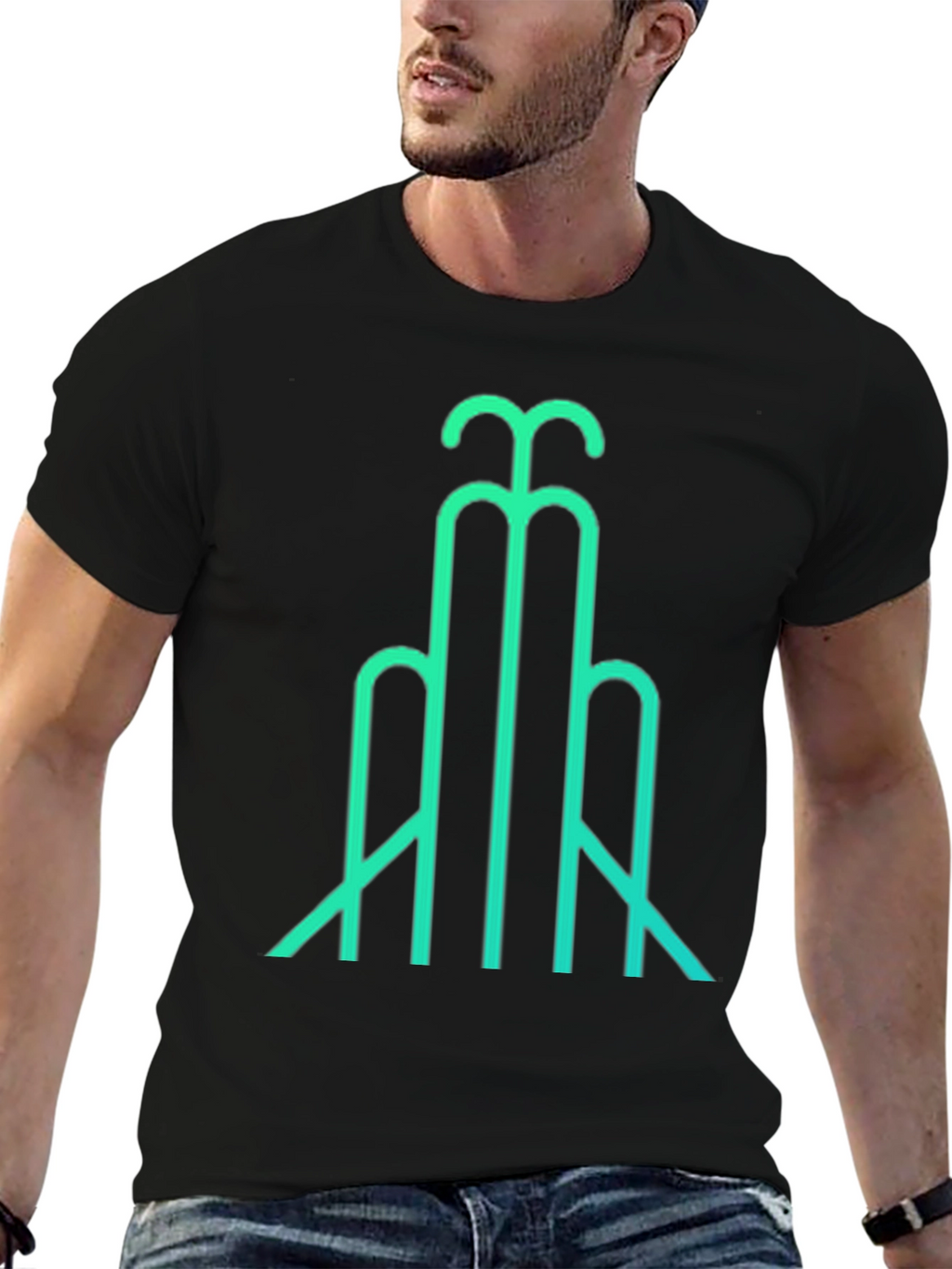 Abstract Line Art T-Shirt - Modern Geometric Design