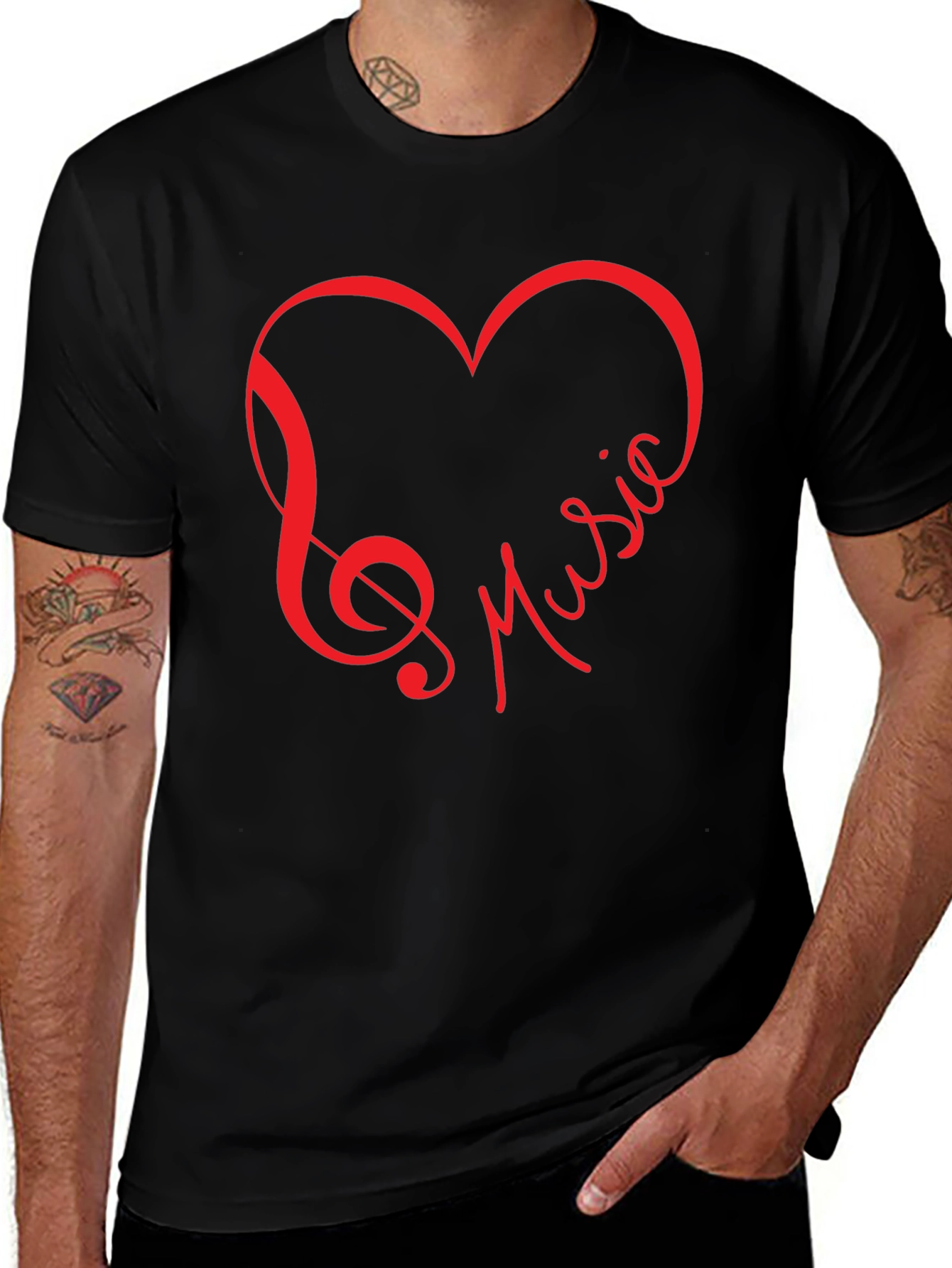 Music Heart T-Shirt - Love Music Graphic Tee