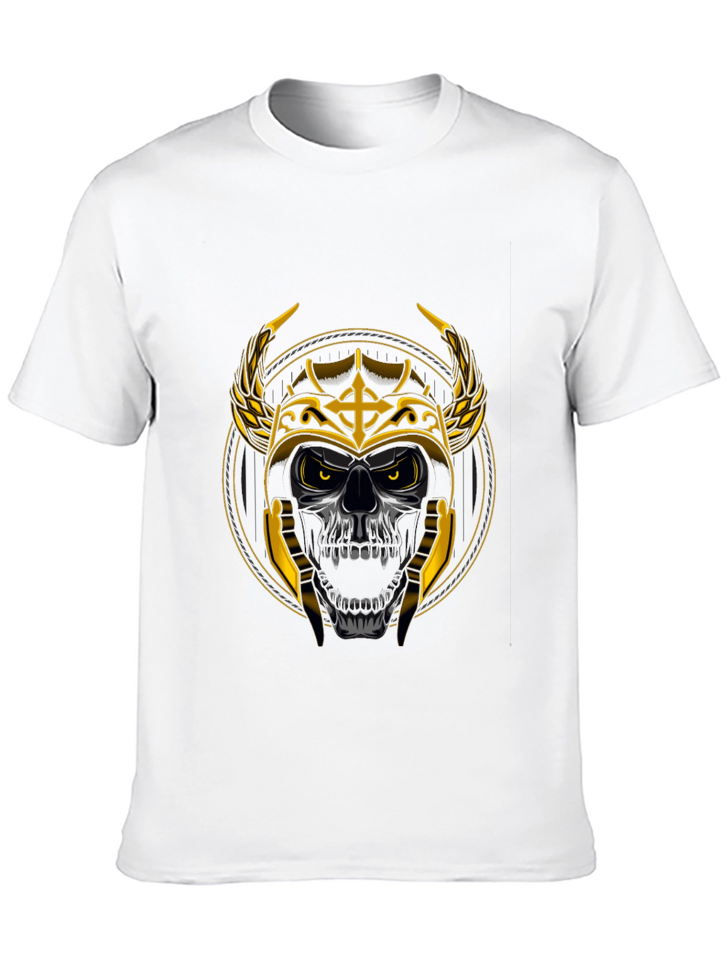 Skull Viking Helmet Graphic Tee - Black